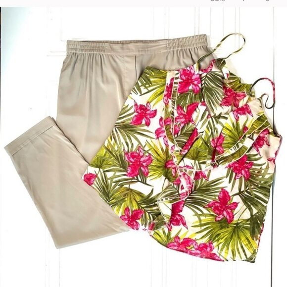 MELANIE LYNE TROUSER ELASTIC WAISTBAND PANT RELAX FIT STRAIGHT LEG WOMEN SIZE 10 - Picture 4 of 10